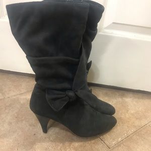 Dark gray black booties